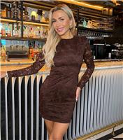 Women's Dark Brown Lace Bodycon Mini Dress AX Paris New Look