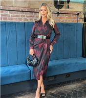 Women's Dark Purple Belted Wrap Midi Dress AX Paris New Look