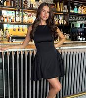 Women's Black Gathered Hip Mini Dress AX Paris New Look
