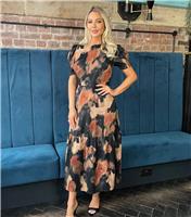 Women's Black Abstract Print Midi Dress AX Paris New Look