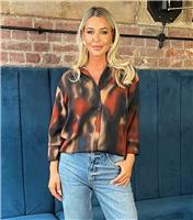 Women's Orange Abstract Pattern Shirt AX Paris New Look