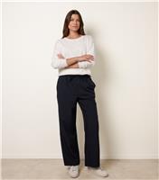 Women's Navy Pinstripe Trousers Blue Vanilla New Look