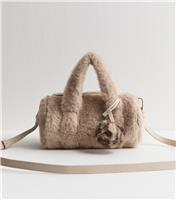 Mink Faux Fur Pom Pom Cross Body Bag New Look