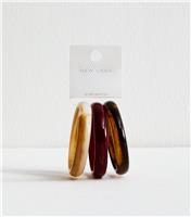 Pack Of 3 Brown Resin Bangles New Look