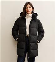 Women's Black Midi Length Puffer Jacket New Look