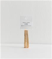 Pack of 4 Gold Tone Weave Textured Bangles New Look