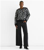 Women's Black Animal Patterned Jumper Gini London New Look