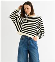 Women's Black Striped Jumper Gini London New Look