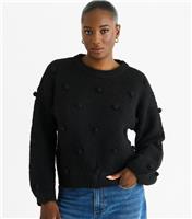 Women's Black Bobble Applique Jumper Gini London New Look