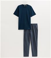 Men's Navy T-Shirt and Trousers Pyjama Gift Set Only and Sons New Look