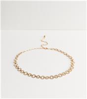 Gold Tone Diamante Chain Belt New Look