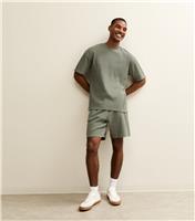Men's Light Khaki Regular Waffle Texture Shorts New Look