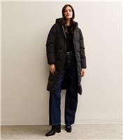 Women's Tall Black Longline Puffer Coat New Look