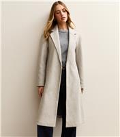 Women's Light Grey Open Front Longline Coat New Look