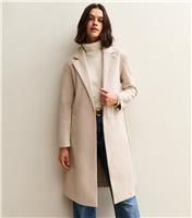 Women's Off White Open Front Longline Coat New Look