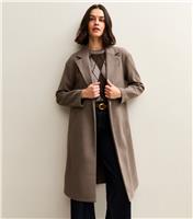 Women's Mink Open Front Longline Coat New Look