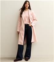Women's Pink Open Front Longline Coat New Look