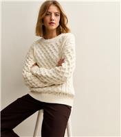 Women's Cream Chunky Cable Knit Jumper New Look