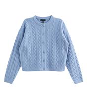 Women's Mid Blue Cable Knit Cardigan New Look