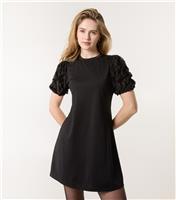 Women's Black Textured Sleeve Dress Blue Vanilla New Look