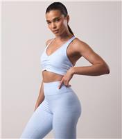 Women's Blue 365 Ruched Sports Bra Gym King New Look
