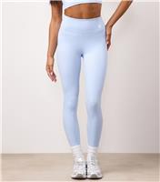Women's Light Blue Logo Print Leggings Gym King New Look