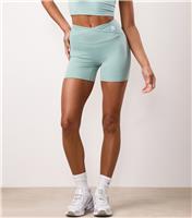 Women's Light Green 365 5-Inch Wrap Detail Shorts Gym King New Look