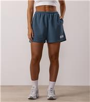 Women's Dark Blue Jersey Logo Print Shorts Gym King New Look