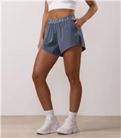 Women's Dark Blue Logo Band Shorts Gym King New Look