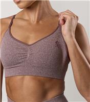 Women's Light Burgundy Logo Print Sports Bra Gym King New Look