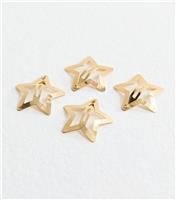 Gold Tone Pack of 4 Star Hair Slides New Look