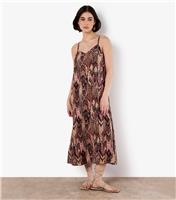 Women's Brown A-Line Slip Dress Apricot New Look
