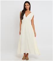 Women's Cream Elasticated Waist Maxi Dress Urban Bliss New Look