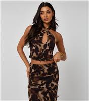 Women's Brown Halter Neck Metal Trim Top Urban Bliss New Look