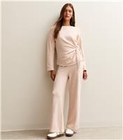 Women's Light Pink Soft Touch Wide Leg Trousers New Look
