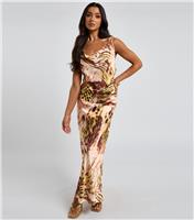 Women's Green Pattern Cowl Neck Maxi Dress Urban Bliss New Look