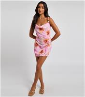 Women's Pink Pattern Beaded Mini Dress Urban Bliss New Look