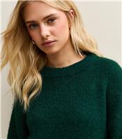 Women's Dark Green Crew Neck Cropped Jumper Sunshine Soul New Look