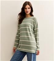 Women's Tall Soft Touch Stripe Print Long Sleeve Top New Look