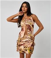 Women's Beaded Brown Pattern Cut Out Top Urban Bliss New Look