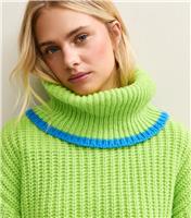 Women's Green Chunky Roll Neck Jumper Sunshine Soul New Look
