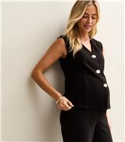 Women's Maternity Black Soft Touch V-Neck Waistcoat New Look