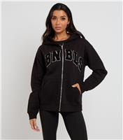 Women's Black Zip Through Hoodie Urban Bliss New Look