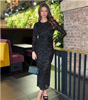 Women's Black Pattern Overlay Midi Dress AX Paris New Look