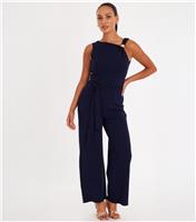 Women's Navy Scuba Jumpsuit Quiz New Look