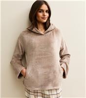 Women's Mink Fluffy Relaxed Hoodie New Look