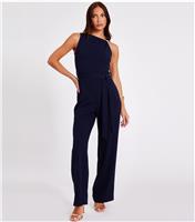 Women's Navy Scuba Sleeveless Jumpsuit Quiz New Look