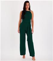 Women's Green Scuba Jumpsuit Quiz New Look