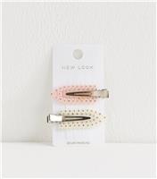 Pack Of 2 Diamante Embellished Faux Pearl Hair Slides New Look