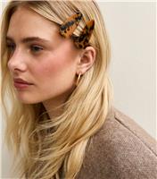 Pack of 2 Brown Leopard Print Hair Slides New Look